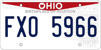 OH license plate FXO5966