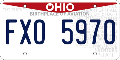 OH license plate FXO5970