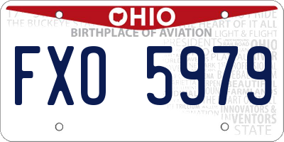 OH license plate FXO5979