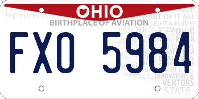 OH license plate FXO5984