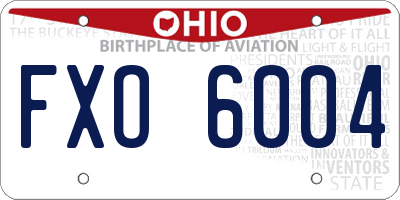 OH license plate FXO6004