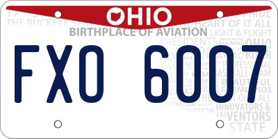 OH license plate FXO6007