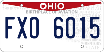 OH license plate FXO6015