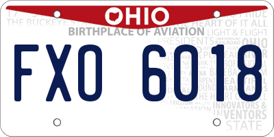 OH license plate FXO6018