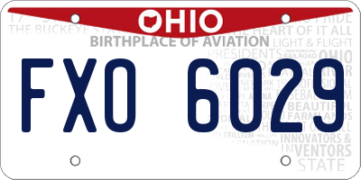 OH license plate FXO6029