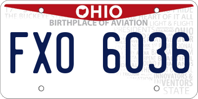 OH license plate FXO6036
