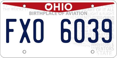 OH license plate FXO6039