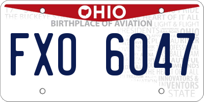 OH license plate FXO6047