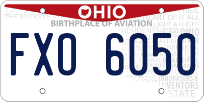 OH license plate FXO6050