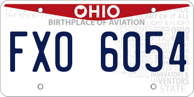 OH license plate FXO6054