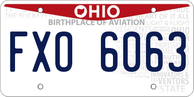 OH license plate FXO6063