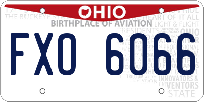 OH license plate FXO6066