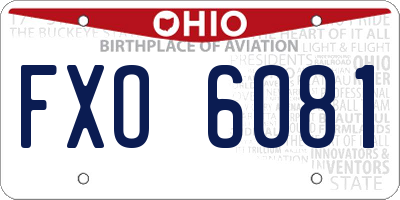 OH license plate FXO6081