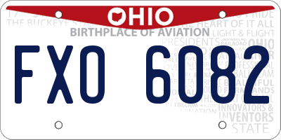OH license plate FXO6082