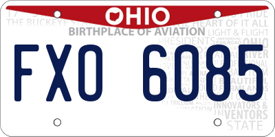 OH license plate FXO6085