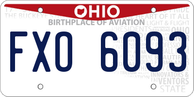 OH license plate FXO6093