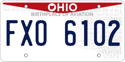 OH license plate FXO6102