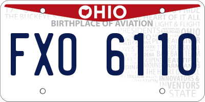 OH license plate FXO6110