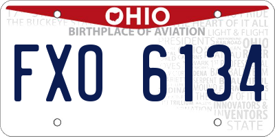 OH license plate FXO6134