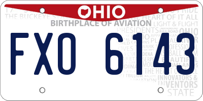 OH license plate FXO6143