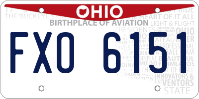 OH license plate FXO6151
