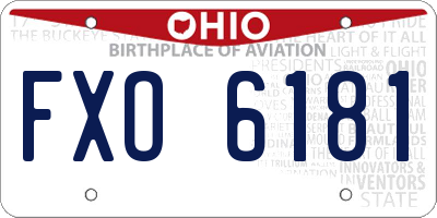 OH license plate FXO6181