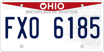 OH license plate FXO6185