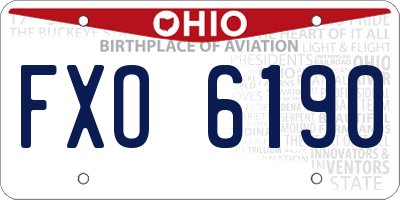 OH license plate FXO6190