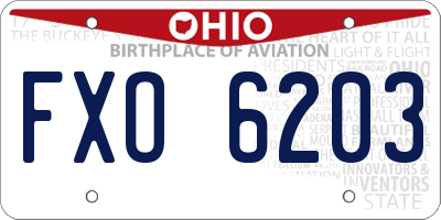 OH license plate FXO6203
