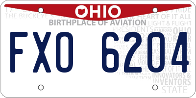 OH license plate FXO6204