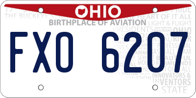 OH license plate FXO6207