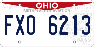OH license plate FXO6213