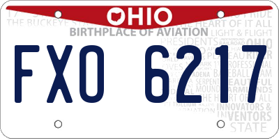 OH license plate FXO6217