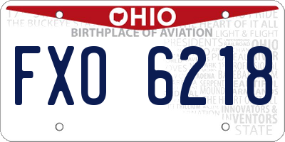 OH license plate FXO6218