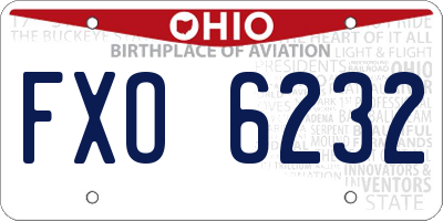 OH license plate FXO6232
