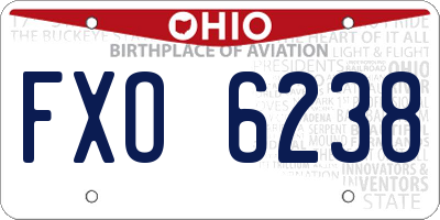 OH license plate FXO6238
