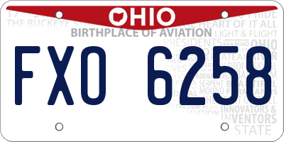 OH license plate FXO6258