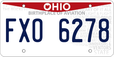 OH license plate FXO6278