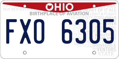 OH license plate FXO6305