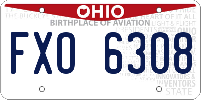 OH license plate FXO6308