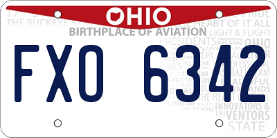 OH license plate FXO6342
