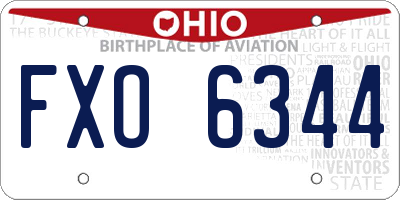 OH license plate FXO6344