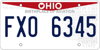 OH license plate FXO6345