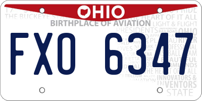 OH license plate FXO6347