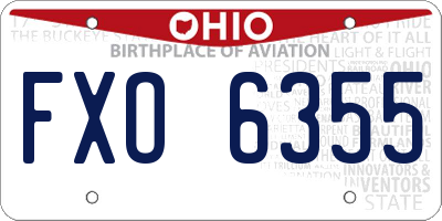 OH license plate FXO6355