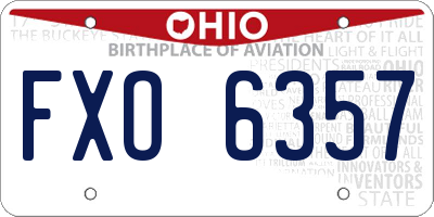 OH license plate FXO6357