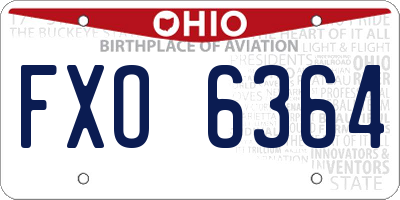 OH license plate FXO6364