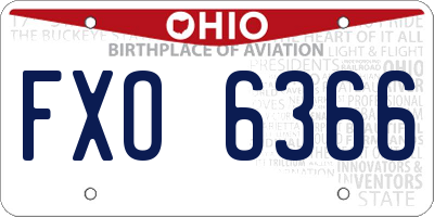 OH license plate FXO6366