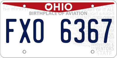 OH license plate FXO6367