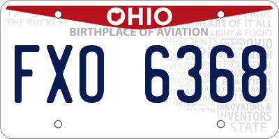 OH license plate FXO6368